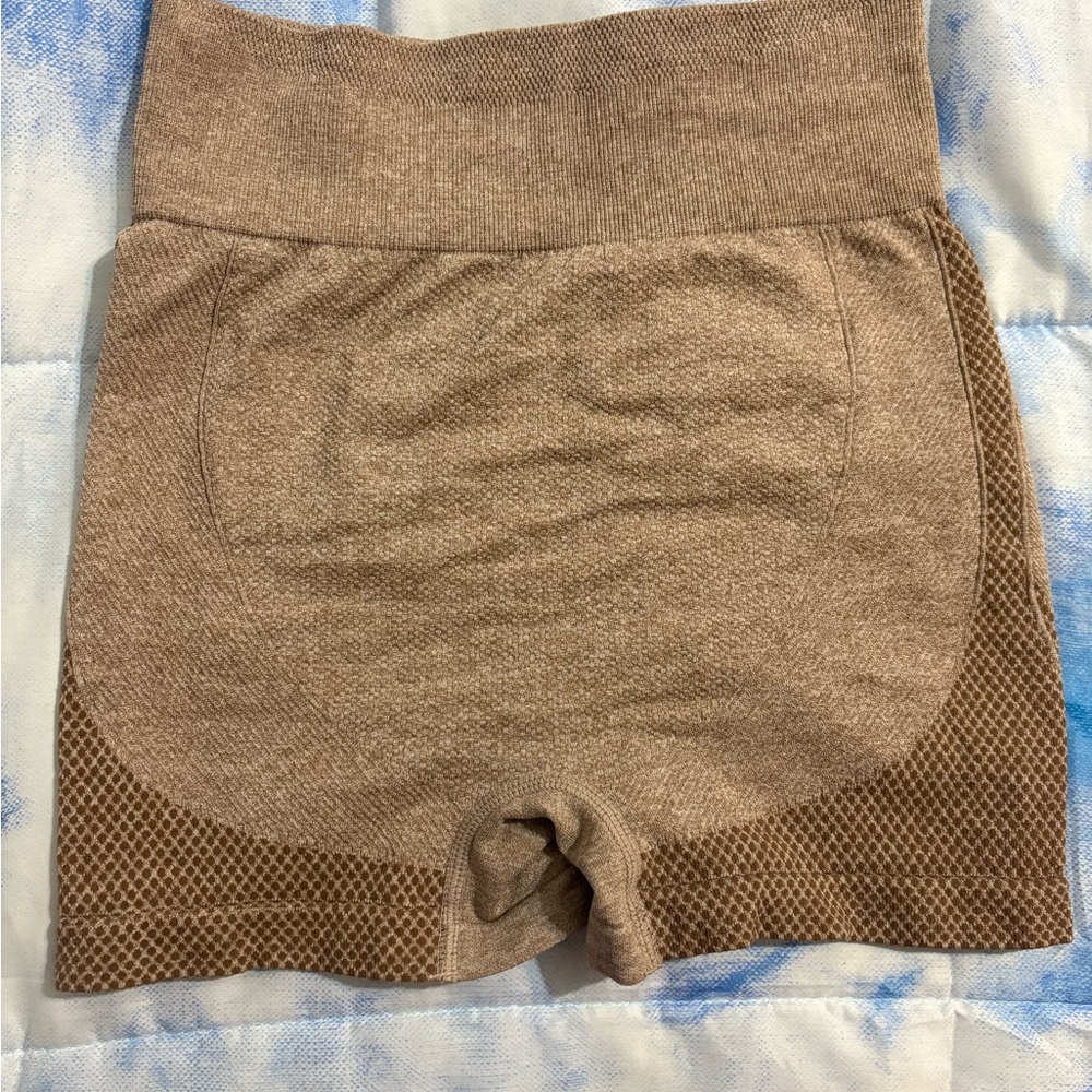Brown High-Waisted Shorts